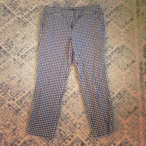 LOFT Checked Gingham Cropped Ankle Pants Size 8